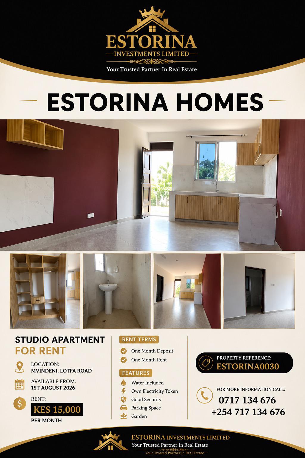 Studio Apartment for Rent – Mvindeni